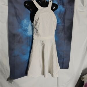 ASOS Petite White Halter Fit-and-Flare Mini Dress